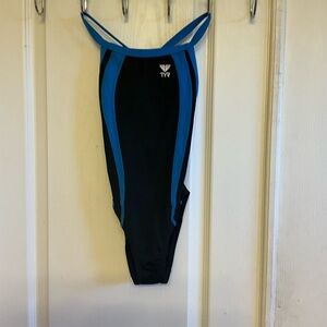 TYR Black and Blue Athletic Swimsuit